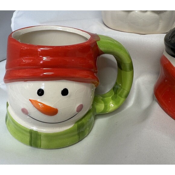 Royal Norfolk Christmas Mug Set Santa Polar Bear And 2 Snowmen Set Of 4 - Picture 5 of 11